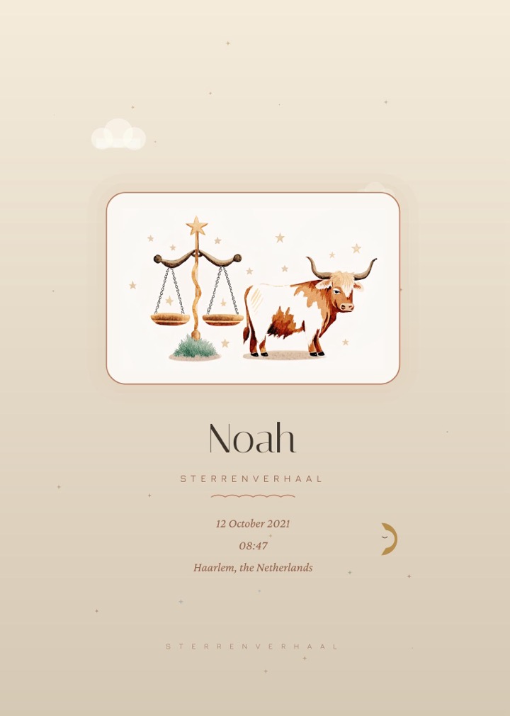 The cover of Noah's book: Libra and Ox together in one drawing